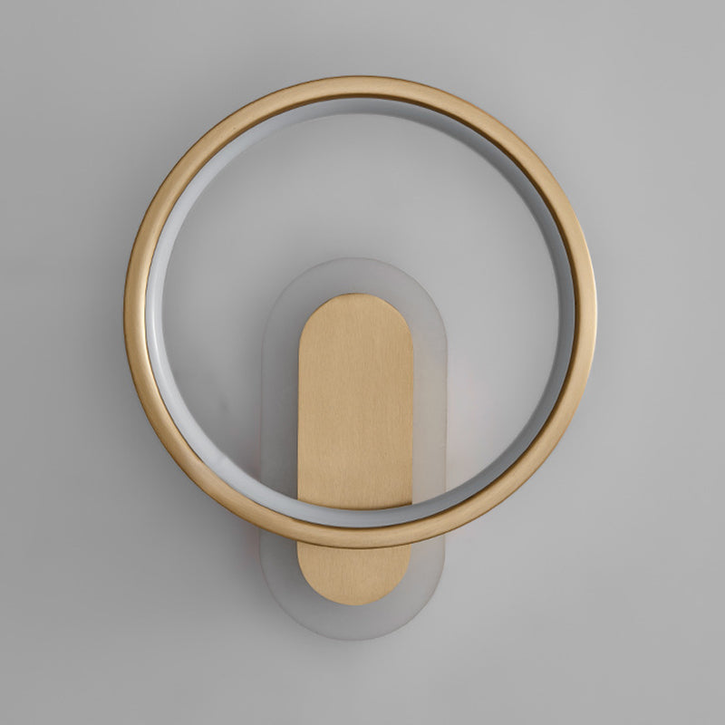 2-Light Round Wall Sconce Light Modern Metal Wall Sconce Lighting