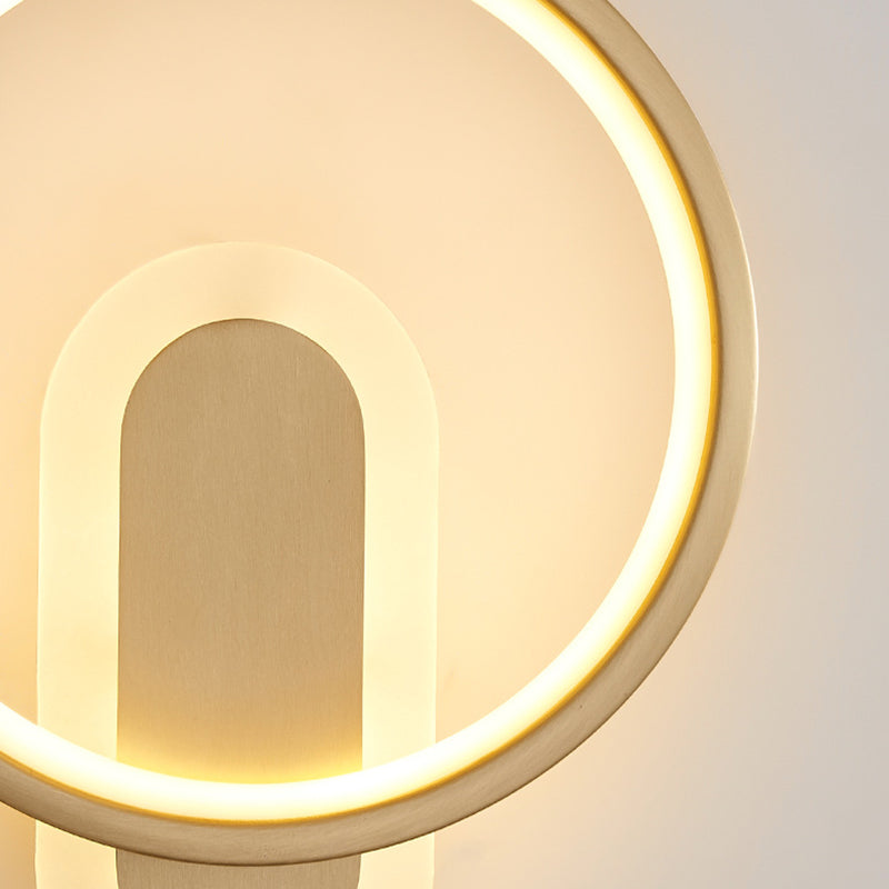 2-Light Round Wall Sconce Light Modern Metal Wall Sconce Lighting