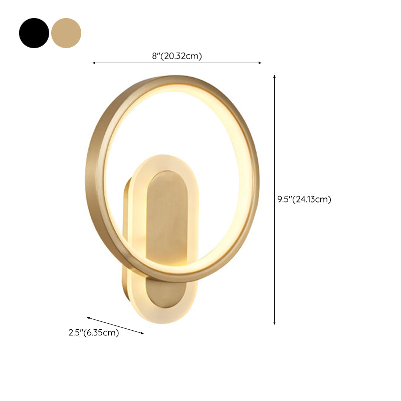 2-Light Round Wall Sconce Light Modern Metal Wall Sconce Lighting