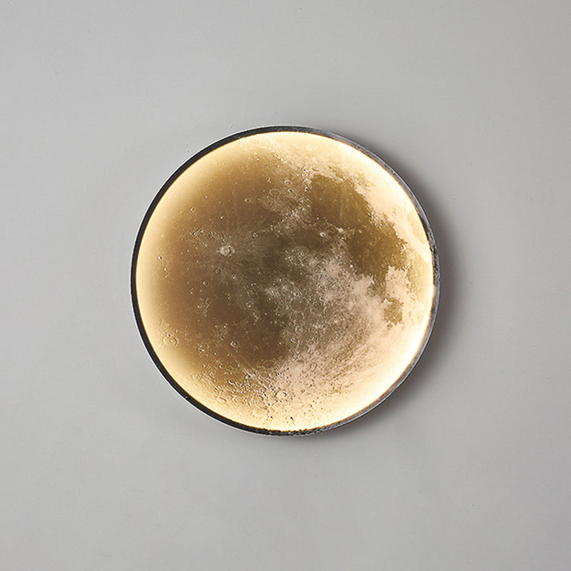 LED Modern Metal Wall Sconce Circle Shape Wall Light with Acrylic Shade for Bedroom