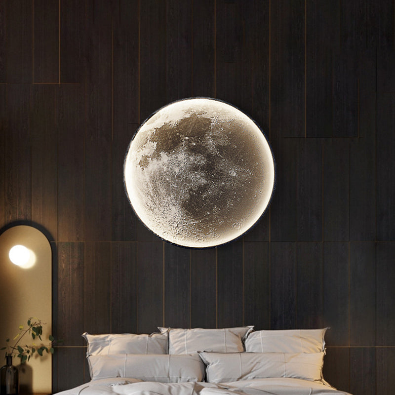 LED Modern Metal Wall Sconce Circle Shape Wall Light with Acrylic Shade for Bedroom