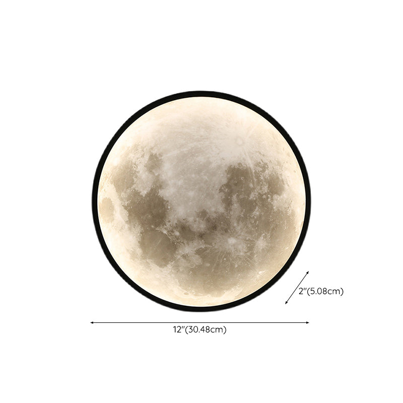 LED Modern Metal Wall Sconce Circle Shape Wall Light with Acrylic Shade for Bedroom