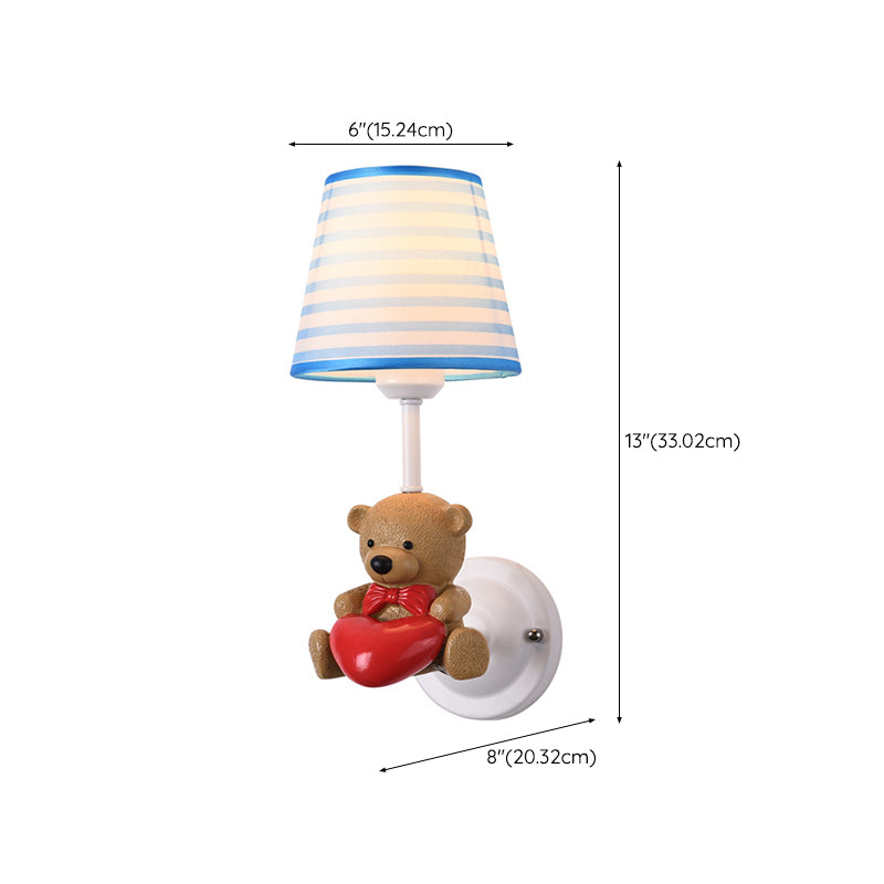 Nordic Style Wall Light Fabric Shade Wall Lamp for Children's Room (Included Doll)