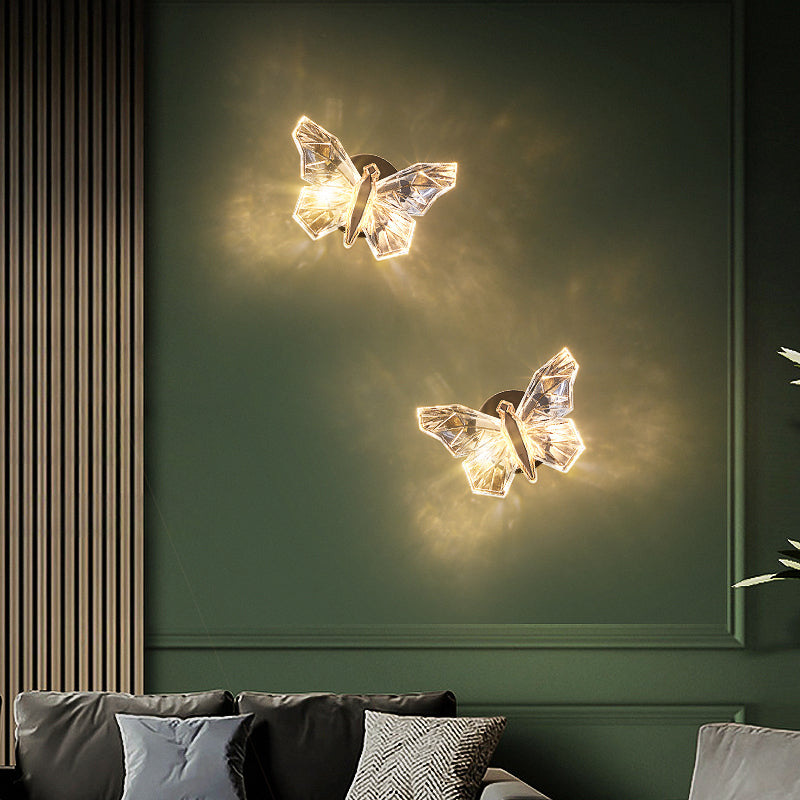 Nordic Style Metal Wall Light Butterfly Shape Wall Lamp for Children's Room