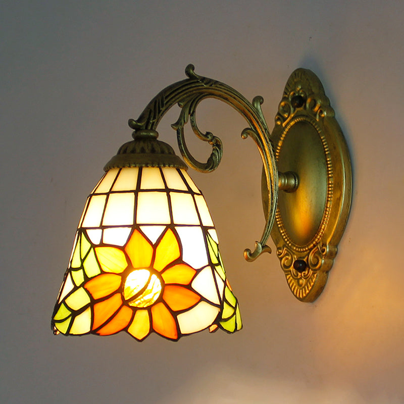 Tiffany Glass Vanity Light Creative Wall Light Sconce for Washroom