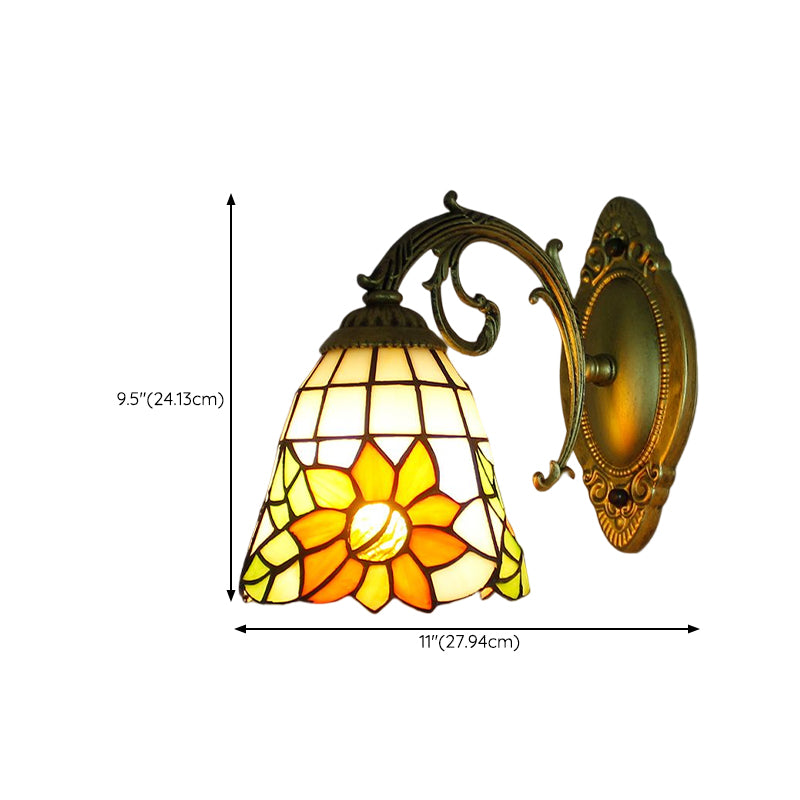 Tiffany Glass Vanity Light Creative Wall Light Sconce for Washroom