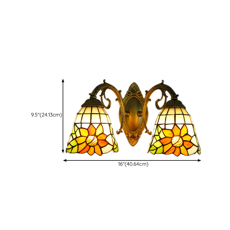 Tiffany Glass Vanity Light Creative Wall Light Sconce for Washroom