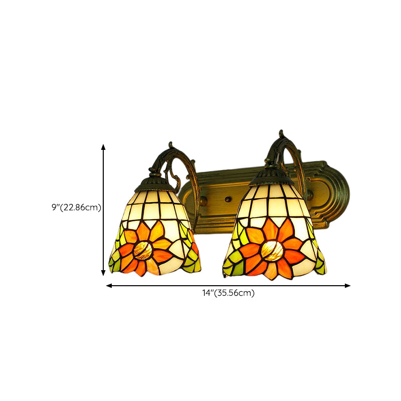 Tiffany Glass Vanity Light Creative Wall Light Sconce for Washroom