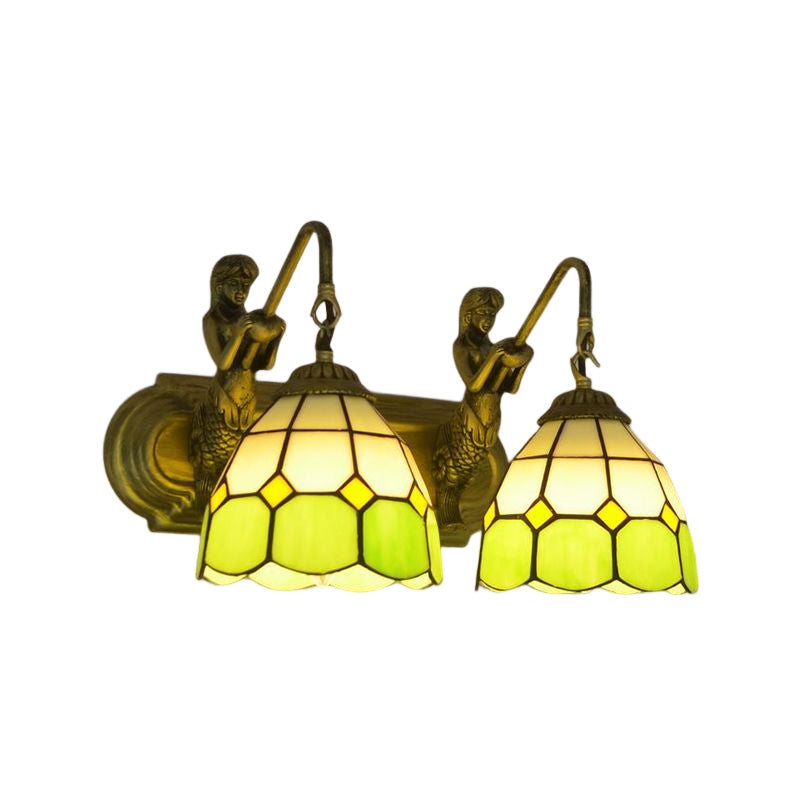 Tiffany Glass Vanity Light Colorful Wall Light Sconce for Washroom