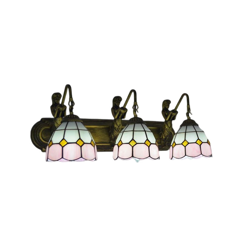 Tiffany Glass Vanity Light Colorful Wall Light Sconce for Washroom