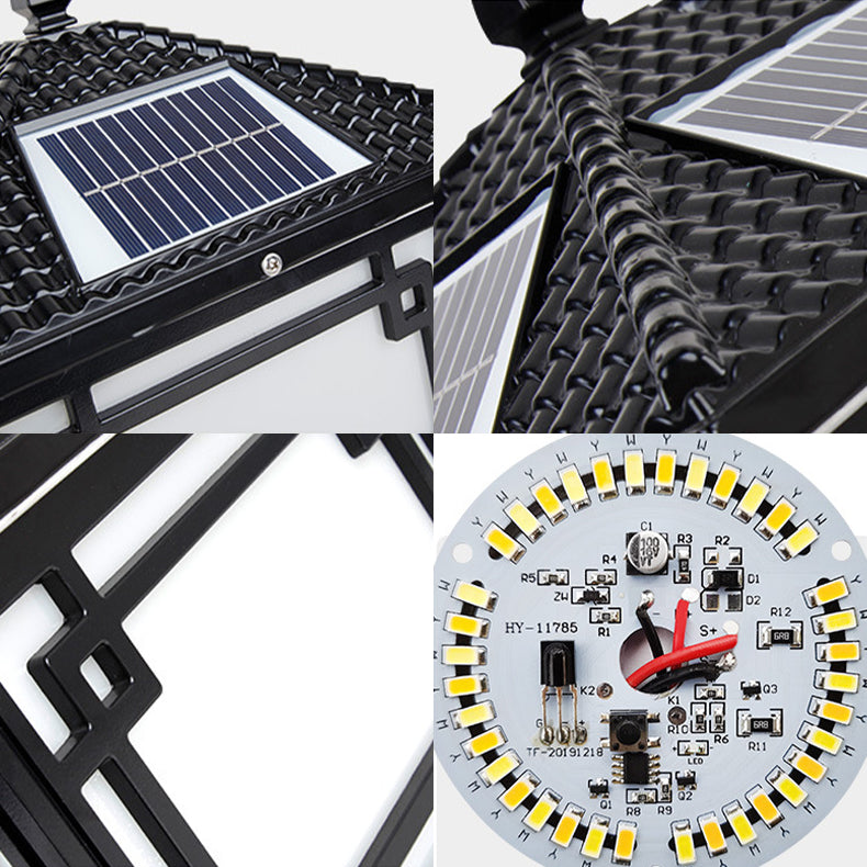Household Pillar Lamp Creative Solar Lamp with Acrylic Shade for Backyard