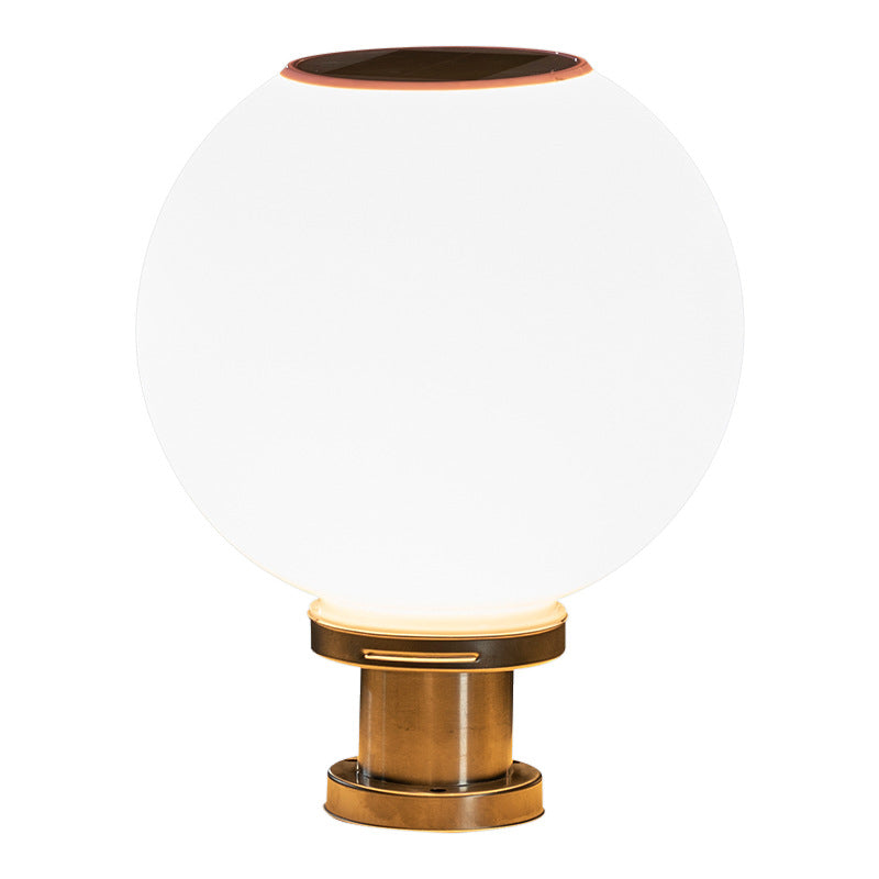 Contemporary Outdoor Lamp Minimalist Solar Lamp with Acrylic Shade for Backyard