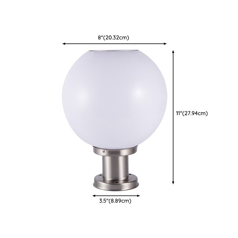 Contemporary Outdoor Lamp Minimalist Solar Lamp with Acrylic Shade for Backyard