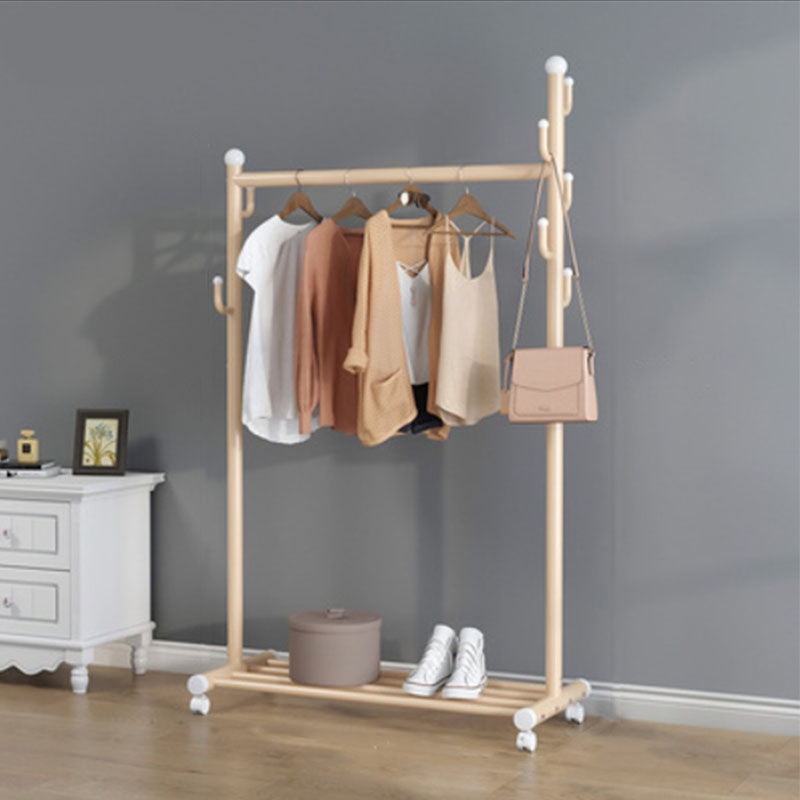 Contemporary Metal Coat Hanger Standing Storage Shelving Coat Rack with Coat Hooks