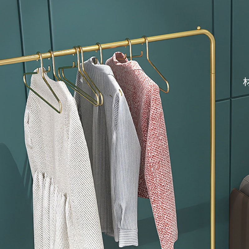 Modern Metal Hall Tree Hanging Rail and Lower Shelf Entryway Kit