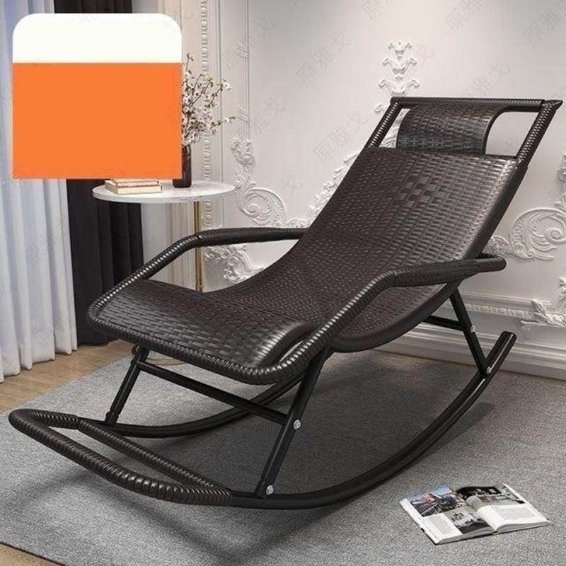 Contemporary Rocker Chair Wicker Reclining Rocking Accent Chair for Living Room
