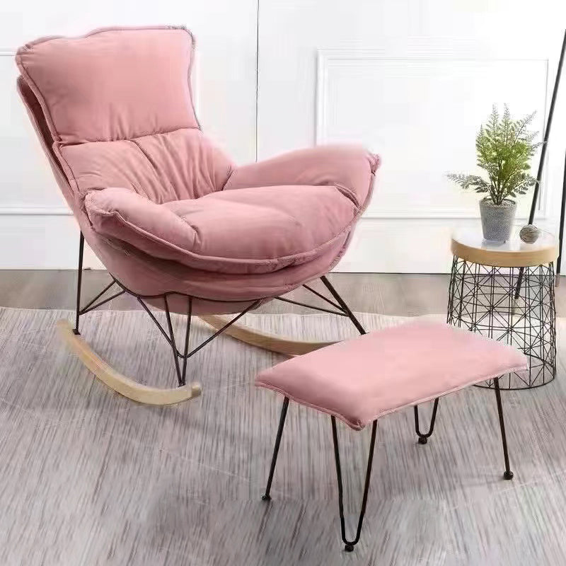 Modern Rocker Chair Upholstered with Dark legs Glider for Living Room