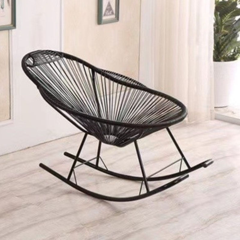Modern Woven Rope Rocker Chair Rattan Rocking Chair for Living Room