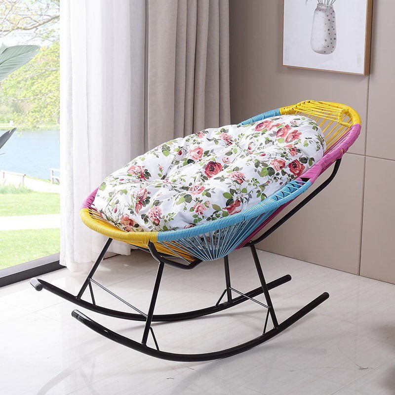 Modern Woven Rope Rocker Chair Rattan Rocking Chair for Living Room