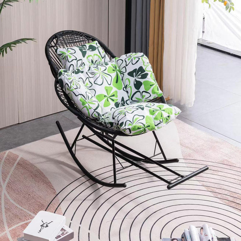 Modern Woven Rope Rocker Chair Rattan Rocking Chair for Living Room