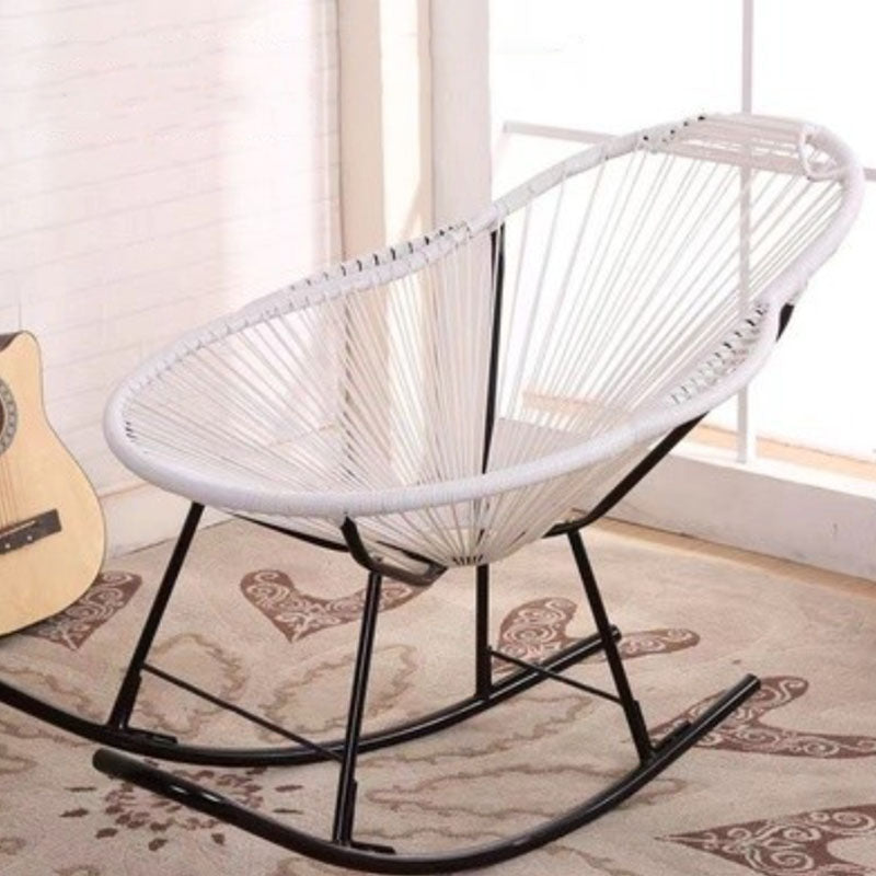 Modern Woven Rope Rocker Chair Rattan Rocking Chair for Living Room