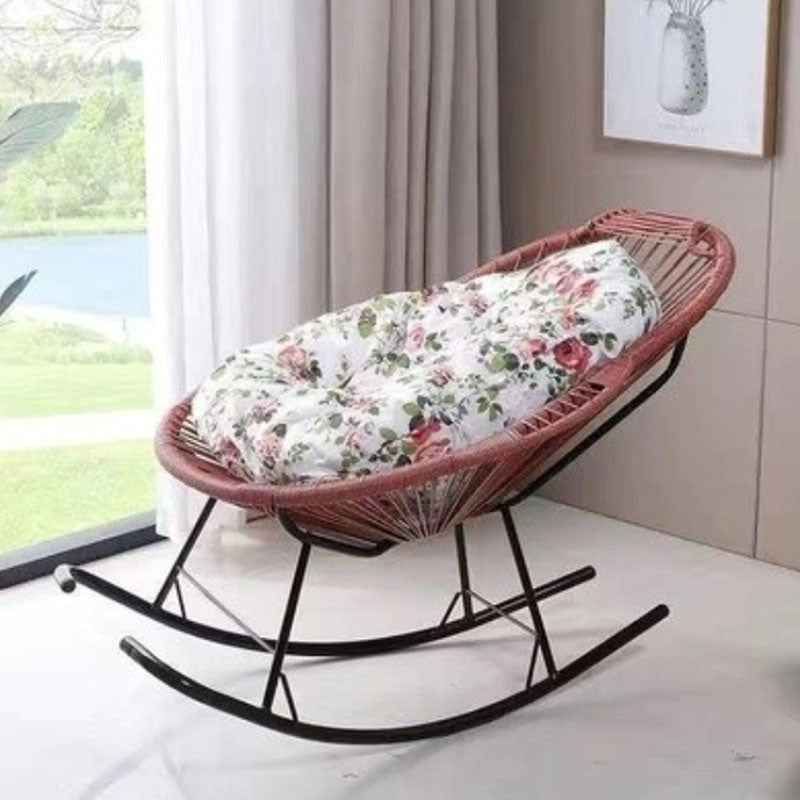 Modern Woven Rope Rocker Chair Rattan Rocking Chair for Living Room
