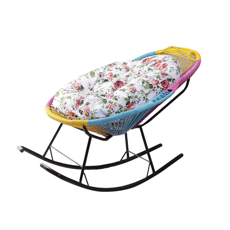 Modern Woven Rope Rocker Chair Rattan Rocking Chair for Living Room