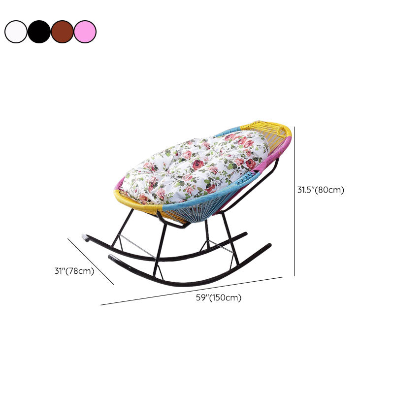 Modern Woven Rope Rocker Chair Rattan Rocking Chair for Living Room