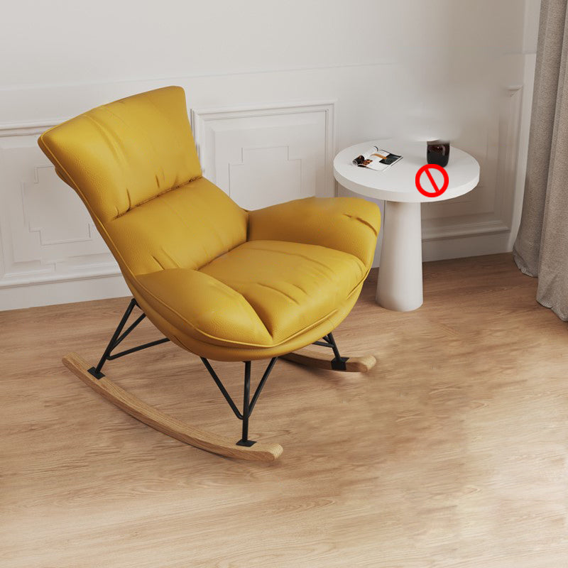 Modern Cushions Rocker Chair Metal Frame Dirt Resistant Spindle Rocker Chair
