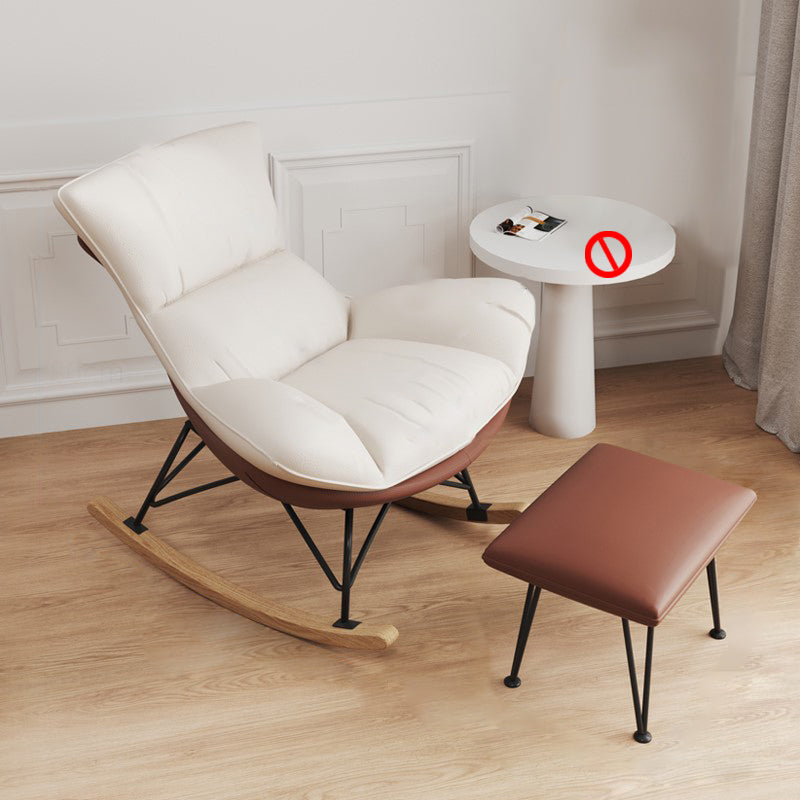 Modern Cushions Rocker Chair Metal Frame Dirt Resistant Spindle Rocker Chair