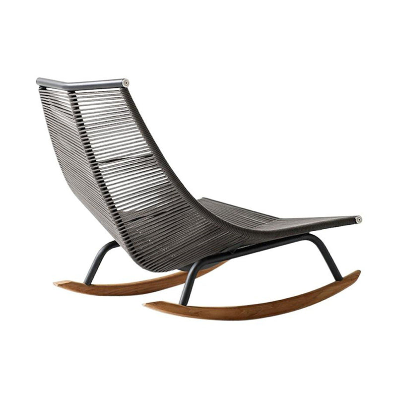 Traditional Rocking Chair Teak Frame Wing Chair Back Indoor Rocking Chair