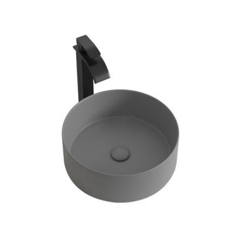 Modern Bathroom Sink Porcelain Round Wash Stand (Faucet Not Included )