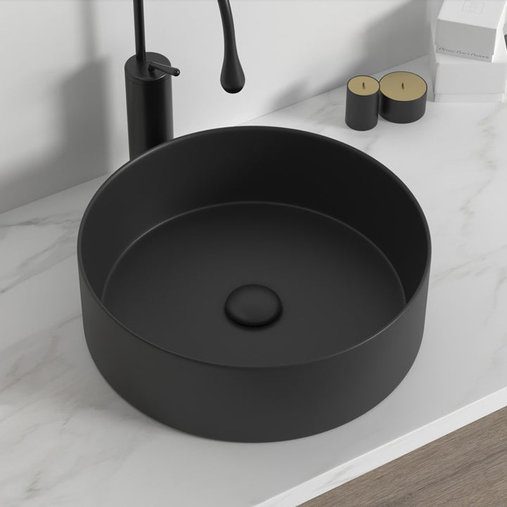 Modern Bathroom Sink Porcelain Round Wash Stand (Faucet Not Included )