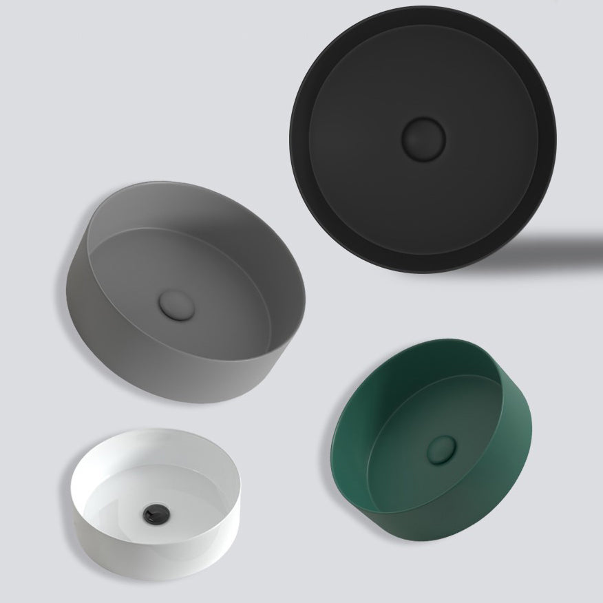 Modern Bathroom Sink Porcelain Round Wash Stand (Faucet Not Included )