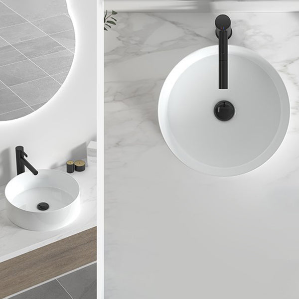 Modern Bathroom Sink Porcelain Round Wash Stand (Faucet Not Included )