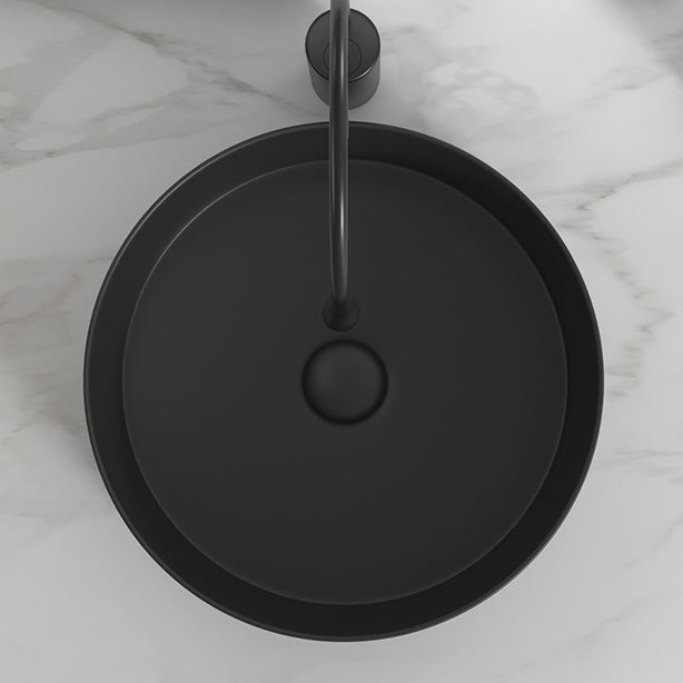 Modern Bathroom Sink Porcelain Round Wash Stand (Faucet Not Included )