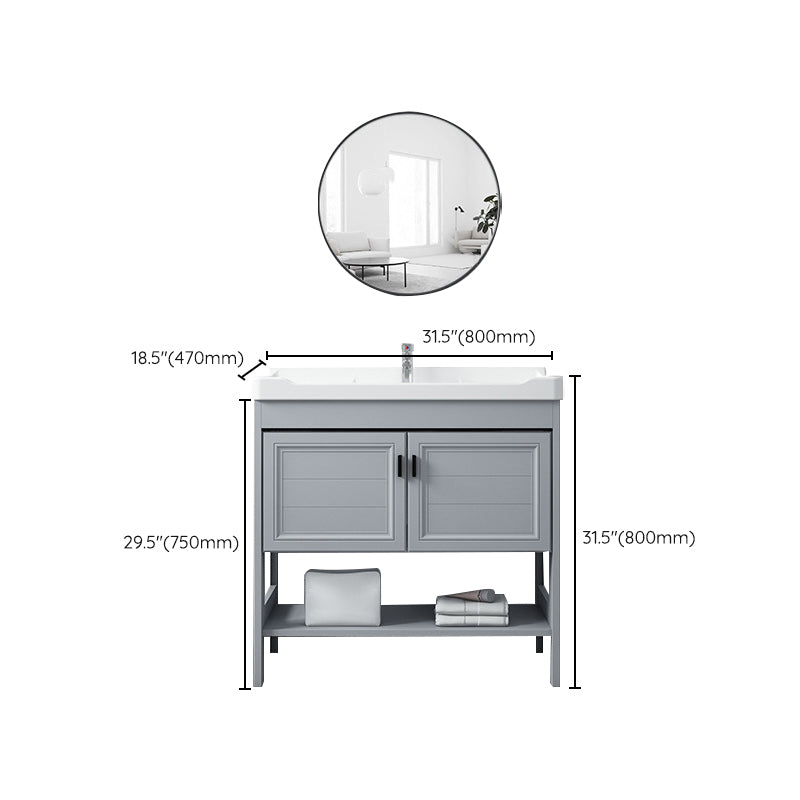 Modern Console Sink Porcelain Rectangular with Right Basin and Faucet Trough Sink