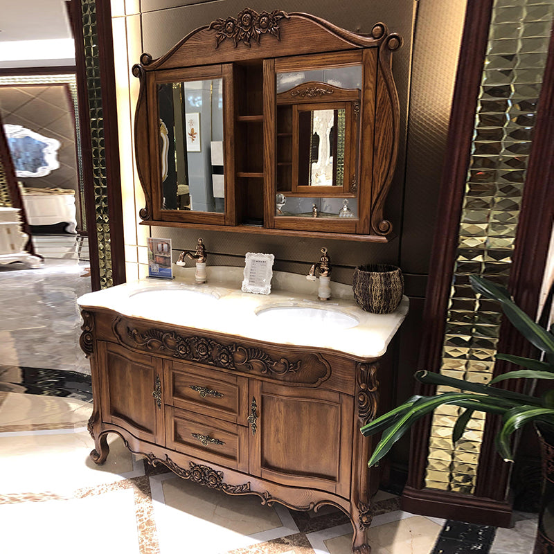 Traditional Bathroom Vanity Solid Wood Mirror Included Bathroom Vanity Cabinet