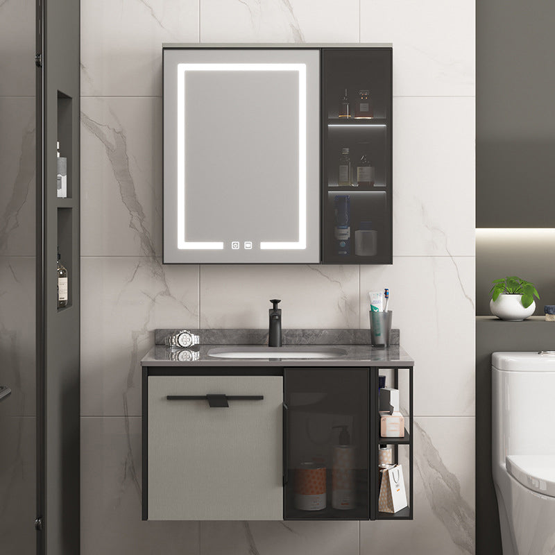 Contemporary Square Sink Cabinet Mirror Cabinet Bathroom Wall Mount Vanity Cabinet