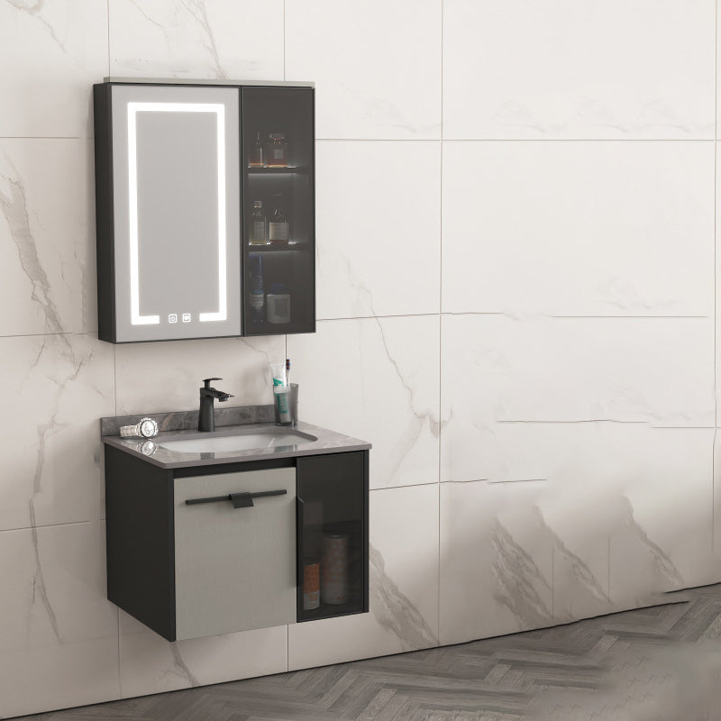 Contemporary Square Sink Cabinet Mirror Cabinet Bathroom Wall Mount Vanity Cabinet