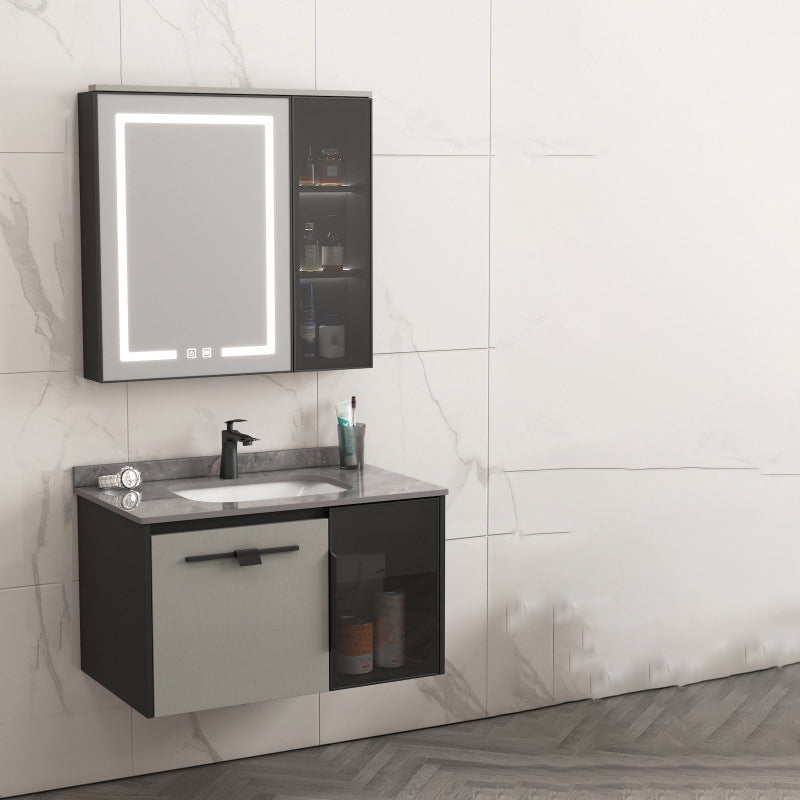 Contemporary Square Sink Cabinet Mirror Cabinet Bathroom Wall Mount Vanity Cabinet