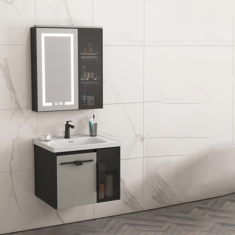 Contemporary Square Sink Cabinet Mirror Cabinet Bathroom Wall Mount Vanity Cabinet