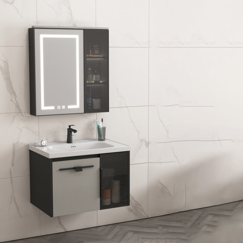 Contemporary Square Sink Cabinet Mirror Cabinet Bathroom Wall Mount Vanity Cabinet