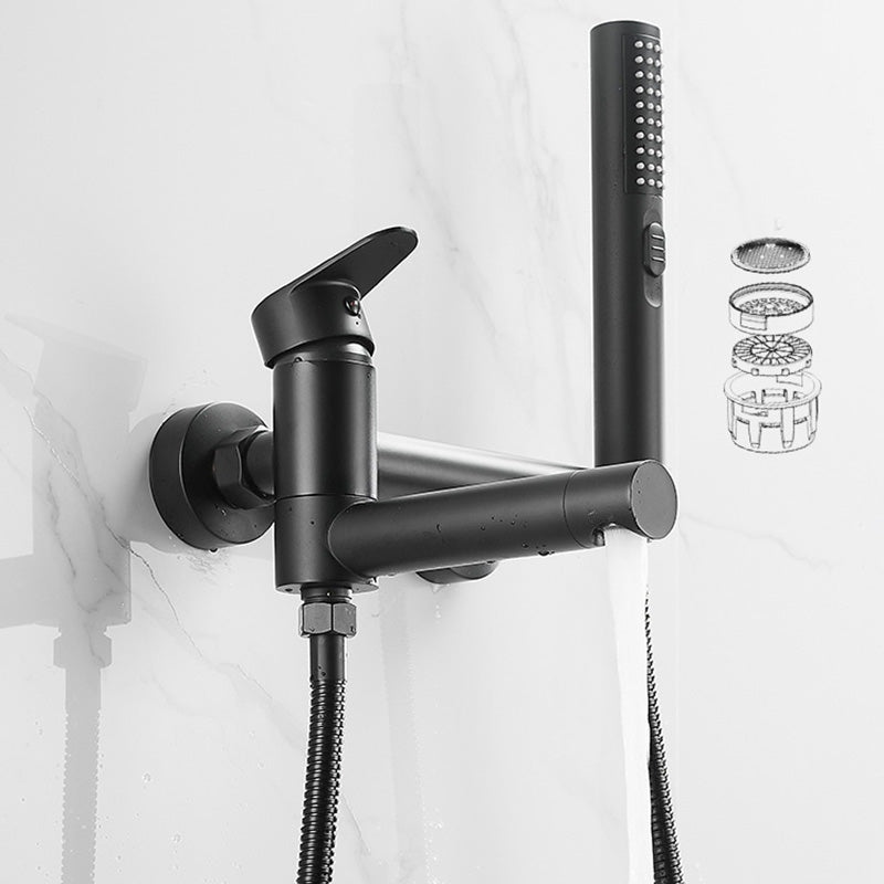 Modern Tub Spout Trim One Handle Wall Mount Tub Faucet with Handshower