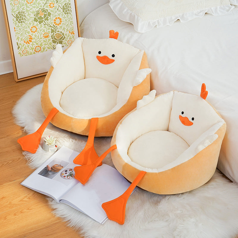 Contemporary Pouf Ottoman Velvet Upholstered Tear Resistant Animal Shape Ottoman