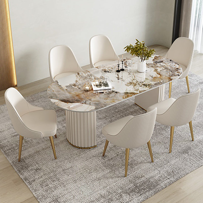 Contemporary Sintered Stone Dining Table Oval Dining Table for Home Use