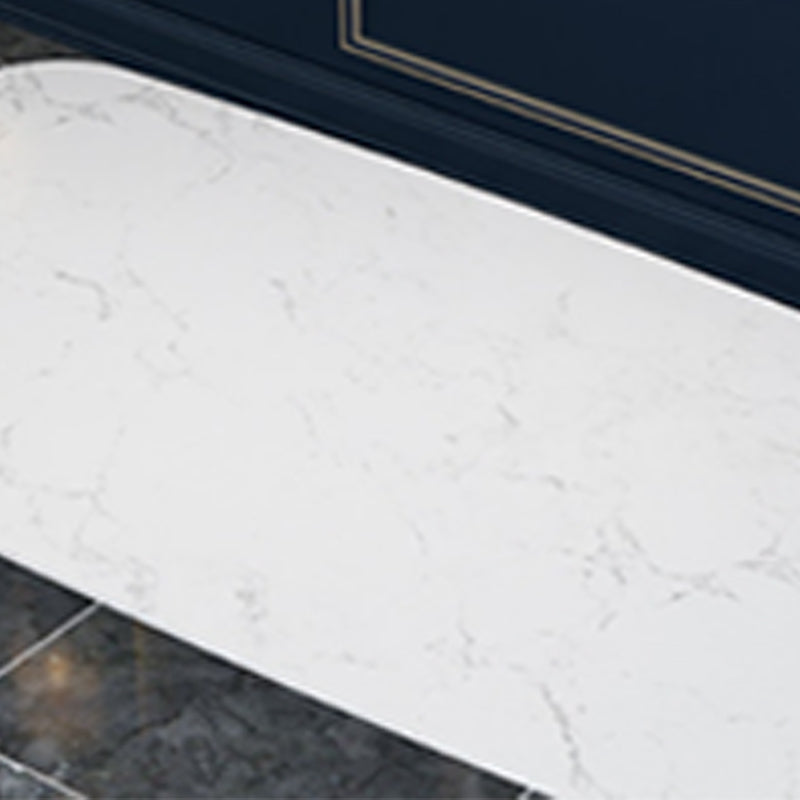 Glam 4 Legs Dining Table Stone Top Table with Metal Base for Dining Room