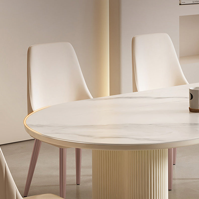 Contemporary Sintered Stone Dining Table Oval Dinner Room Table
