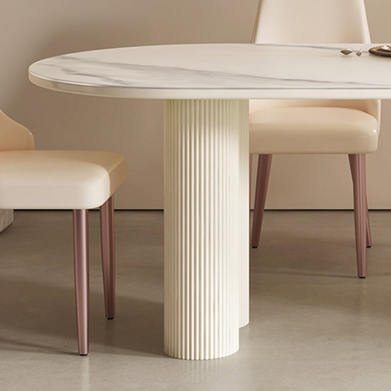Contemporary Sintered Stone Dining Table Oval Dinner Room Table