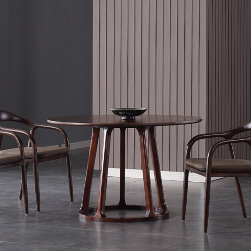 Contemporary Solid Wood Dining Table Round Pedestal Base Dining Table for Home
